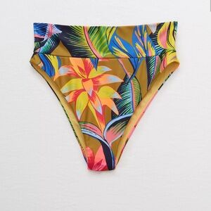 Aerie High Cut Cheeky Tropical Bikini Bottoms. Brand new